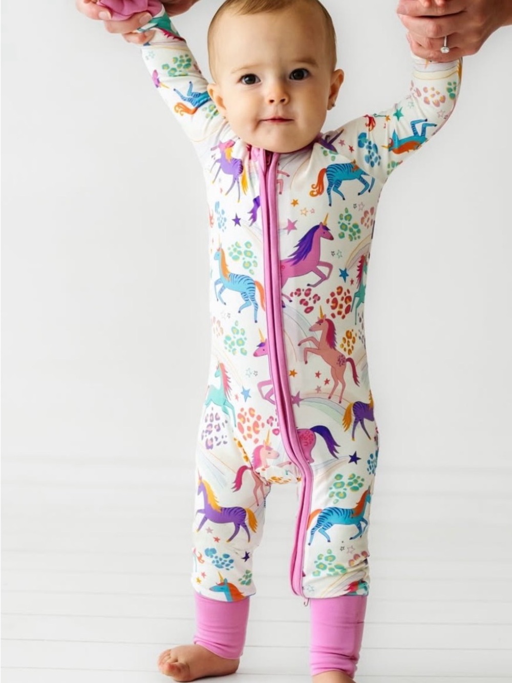 Little Sleepies unicorn magic zip up pajama 3T